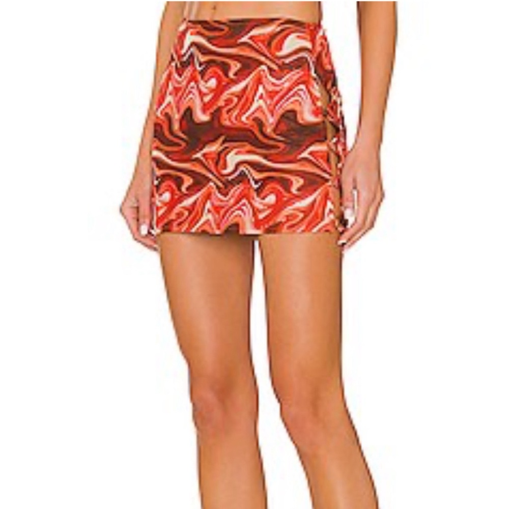 Superdown Emani Mini Skirt in Red Multi